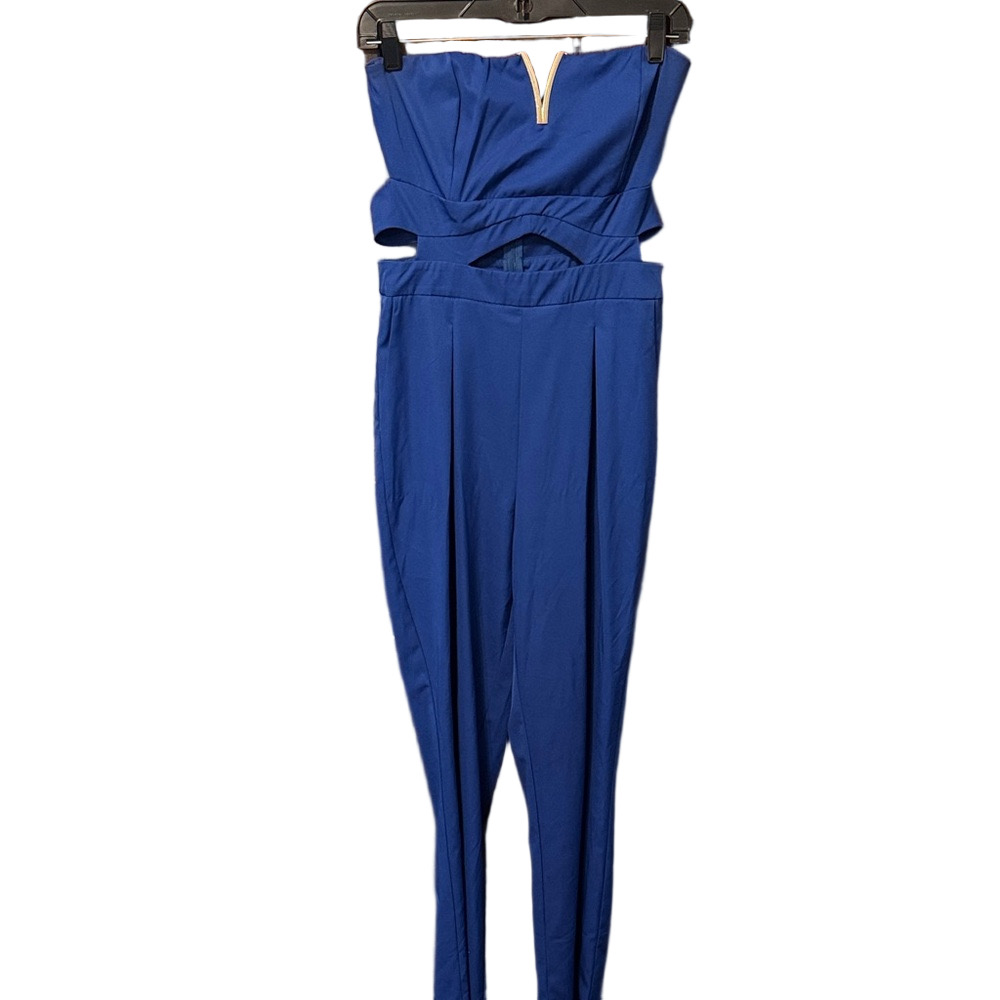 DO+BE Royal Blue Strapless Jumpsuit - Picture 2 of 3